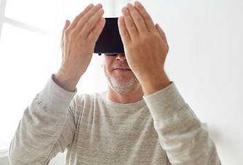 Image showing old man in virtual reality headset or 3d glasses