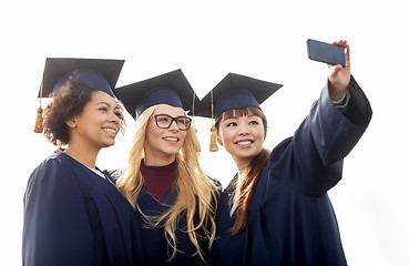 Image showing students or bachelors taking selfie by smartphone