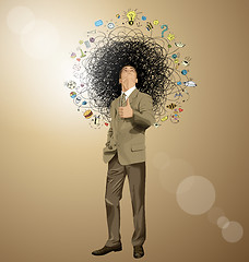 Image showing Businessman Looking Upwards