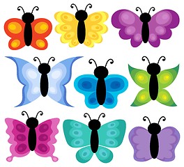 Image showing Stylized butterflies theme set 2