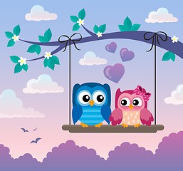 Image showing Valentine owls theme image 5