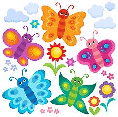 Image showing Stylized butterflies theme set 1