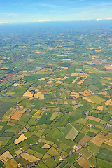 Image showing aerial view on  cultivated land