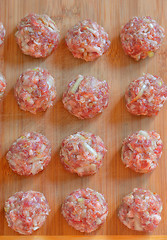 Image showing Raw Uncooked Meatballs