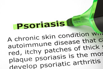 Image showing Psoriasis Highlighted With Green Marker