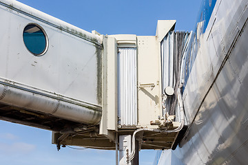 Image showing Jetway, walking towards the plane