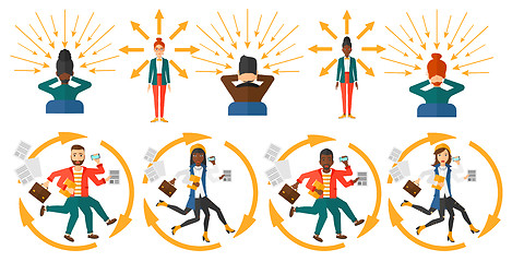 Image showing Vector set of illustrations with business people.