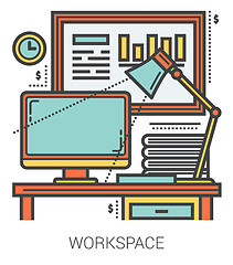 Image showing Workplace line infographic.