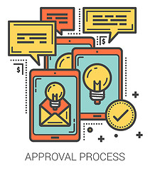 Image showing Approval process line infographic.