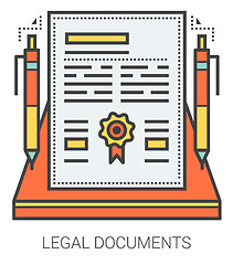 Image showing Legal documents line infographic.