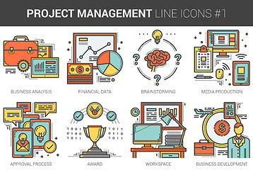 Image showing Project management line icon set.