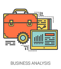 Image showing Business analysis line infographic.