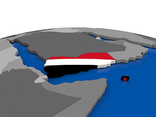 Image showing Yemen on 3D globe