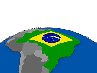 Image showing Brazil on 3D globe