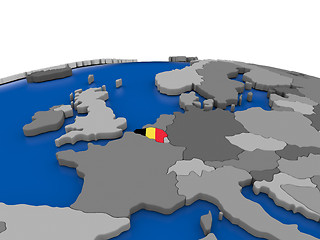 Image showing Belgium on 3D globe