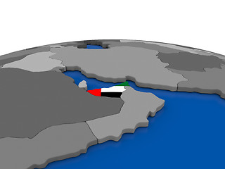 Image showing United Arab Emirates on 3D globe