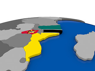 Image showing Mozambique on 3D globe