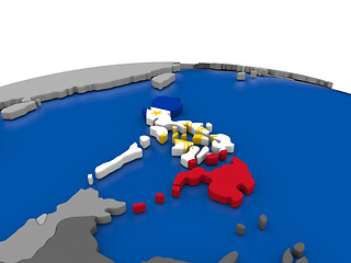 Image showing Philippines on 3D globe