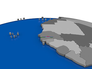 Image showing Gambia on 3D globe