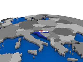 Image showing Croatia on 3D globe