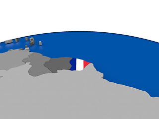 Image showing French Guiana on 3D globe