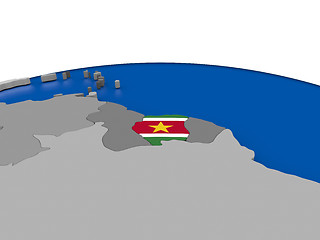 Image showing Suriname on 3D globe