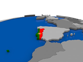 Image showing Portugal on 3D globe