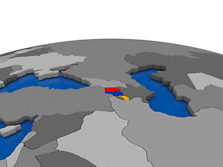 Image showing Armenia on 3D globe