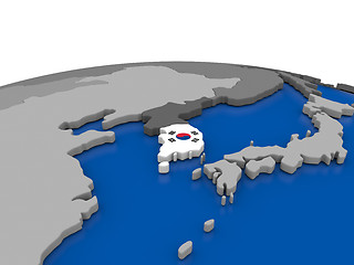 Image showing South Korea on 3D globe