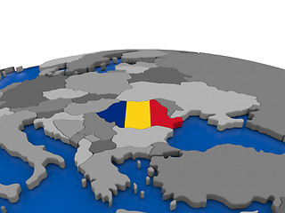 Image showing Romania on 3D globe