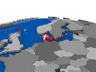 Image showing Denmark on 3D globe