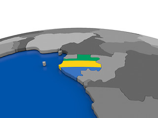 Image showing Gabon on 3D globe
