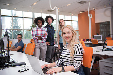 Image showing informal business woman working in the office