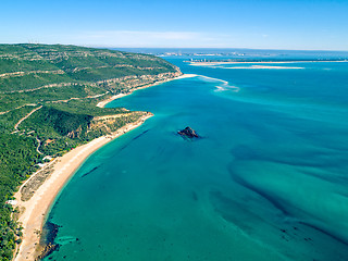 Image showing Aerial View Ocean Coastal Landscape of Nature Park