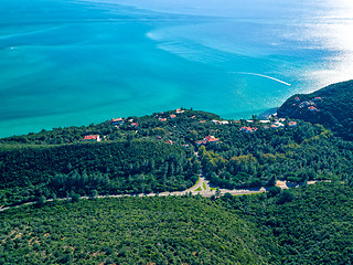 Image showing Aerial View Ocean Coastal Landscape of Nature Park