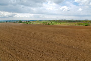 Image showing Agircutural field with brown soil