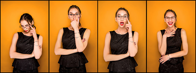 Image showing The young woman\'s portrait with different emotions