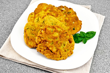 Image showing Flapjack chickpeas in plate on stone table