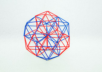 Image showing Coloured Handmade Dimensional Model Of Geometric Solid