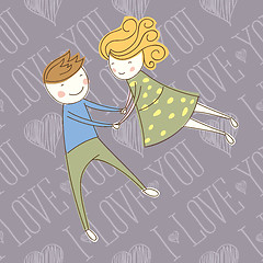 Image showing Vector Seamless Card With Couple 04 [Converted]