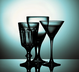 Image showing Empty Wine Glasses