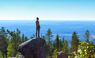 Image showing Man On Top Of The Mountain