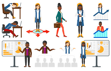 Image showing Vector set of illustrations with business people.