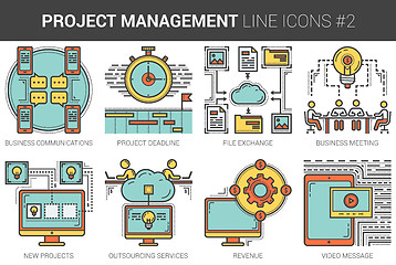 Image showing Project management line icon set.