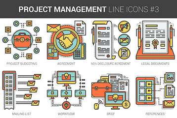 Image showing Project management line icon set.