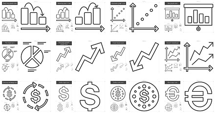 Image showing Business line icon set.