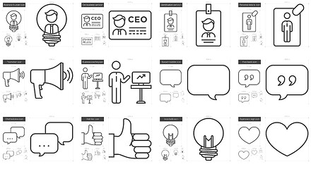 Image showing Human resources line icon set.