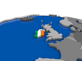 Image showing Ireland on 3D globe