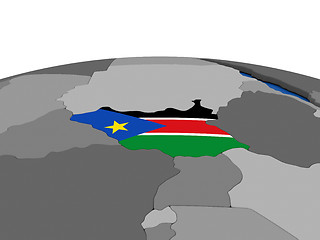 Image showing South Sudan on 3D globe