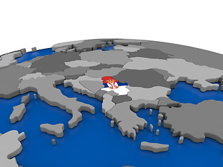 Image showing Serbia on 3D globe